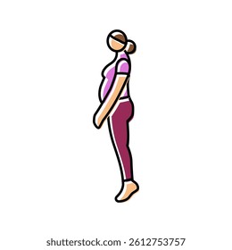 standing calf pregnant fitness color icon vector. standing calf pregnant fitness sign. isolated symbol illustration