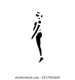 standing calf pregnant fitness glyph icon vector. standing calf pregnant fitness sign. isolated symbol illustration