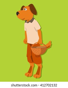 Standing cartoon doggy. Vector character illustration.