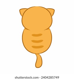 Ilustración vectorial de gato permanente. mirando hacia atrás. gato naranja mirando hacia atrás. Ilustración de gatito en posición de pie. ilustración de gato anaranjado.