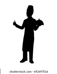 Standing chef silhouette vector