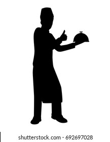 Standing chef silhouette vector