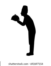 Standing chef silhouette vector