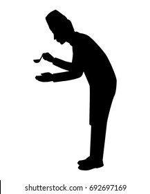 Standing chef silhouette vector