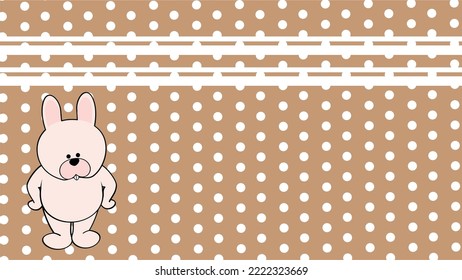 standing chibi bunny kid cartoon background. illustration in vector format