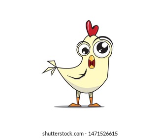 Standing Chicken and Rooster Illustration