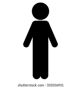 Standing Child vector icon. Style is flat symbol, black color, rounded angles, white background.