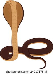 Standing cobra snake with its open hood vector illustration