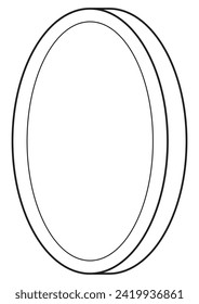 A standing coin in outline and vector format.