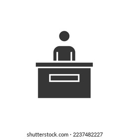 standing in court box vector icon court session