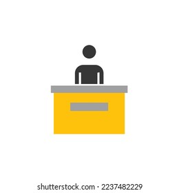standing in court box vector icon court session