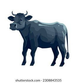 Standing cow silhouette, isolated vector design icon