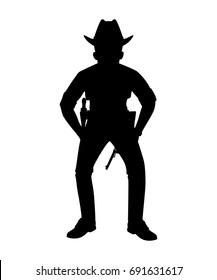 Standing cowboy silhouette vector