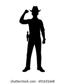 Standing cowboy silhouette vector