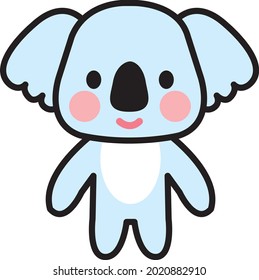 Standing cute child koala character 