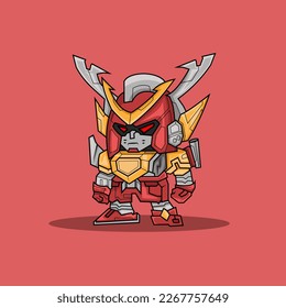 Standing Cute Mecha Robot sweet kids vector design graphics for t-shirts, toys, and can use Suitable for tshirt, clothing, apparel. Book Illustration, Game Asset, And Other Graphic Related Asset