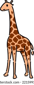 Standing Cute Small Orange Giraffe