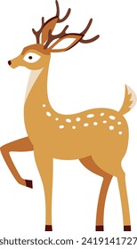 Standing Deer Animal Vector Illustration