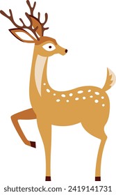 Standing Deer Animal Vector Illustration