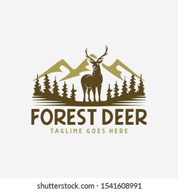 Standing Deer In Forest Logo