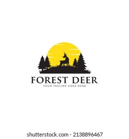 Standing Deer In Forest Logo
