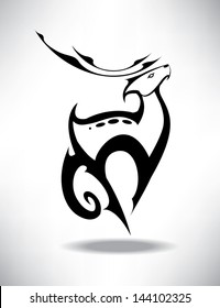 standing deer in symbol style
