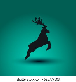 Standing deer. Vector illustration.