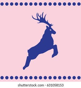 Standing deer. Vector illustration.