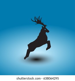Standing deer. Vector illustration.