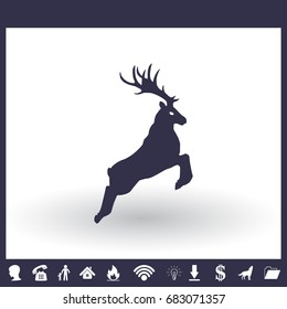 Standing deer. Vector illustration.