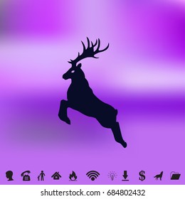 Standing deer. Vector illustration.
