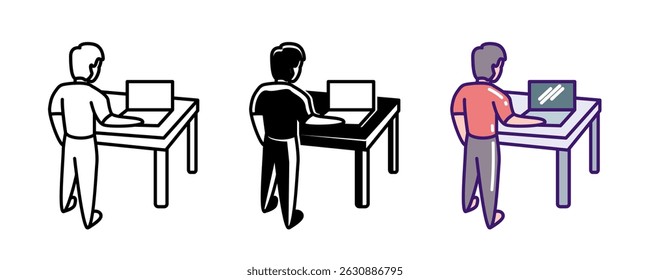 Standing Desk icon represented by Standing Desk Line, Filled, Color style.