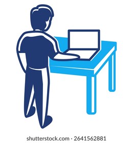 Standing Desk icon represented by Standing Desk Dualtone style.