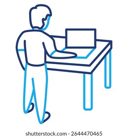 Standing Desk icon represented by Standing Desk Dual Line style.