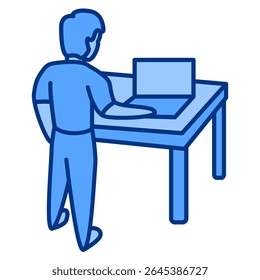 Ícone Standing Desk representado pelo estilo Standing Desk Blue.