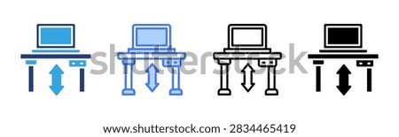 Standing Desk icon set multiple style collection