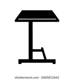 Standing desk silhouette vector art illustration