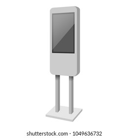 Standing display mockup. Realistic illustration of standing display vector mockup for web
