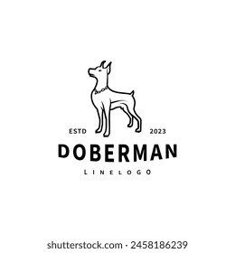 Standing doberman dog logo design illustration 4