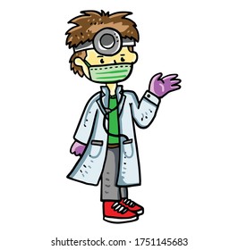 standing doctor cartoon isolated on white background