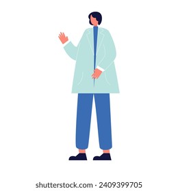 Standärztscharakter von flachen Illustrationen