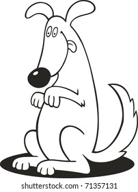 standing dog for coloring book