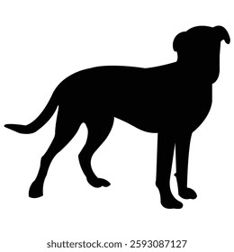 Standing dog forward stock image photo vector art silhouette template background
