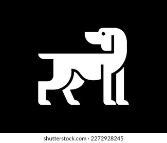 Standing Dog Hound Dachshund Pedigree Canine Geometric Silhouette Simple Flat Vector Logo Design