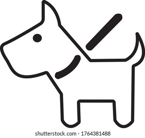 Standing dog with leash vector icon isolated