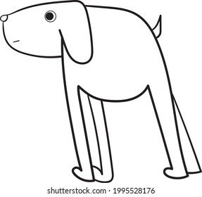perro de pie, ilustración profesional del arte vectorial