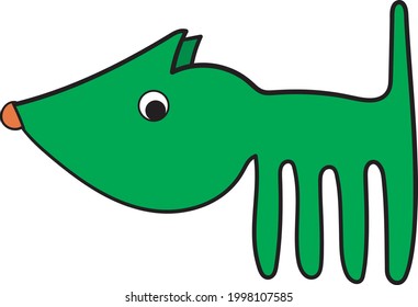 standing dog, vector art professional illustration
