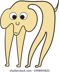 standing dog, vector art professional illustration