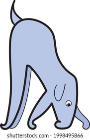 standing dog, vector art professional illustration