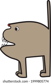 standing dog, vector art professional illustration